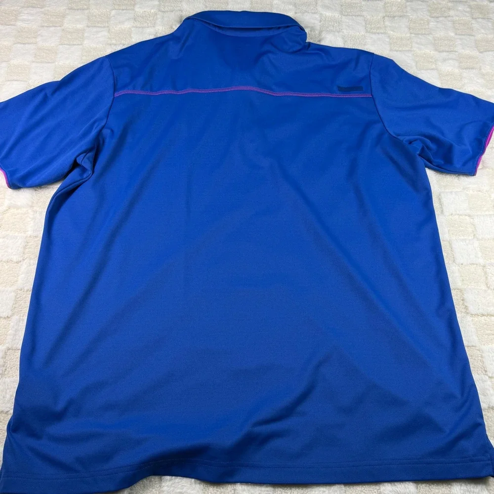 Adidas Golf ClimaLite Polo Shirt‎ Men's XL Blue Purple Trim Athletic